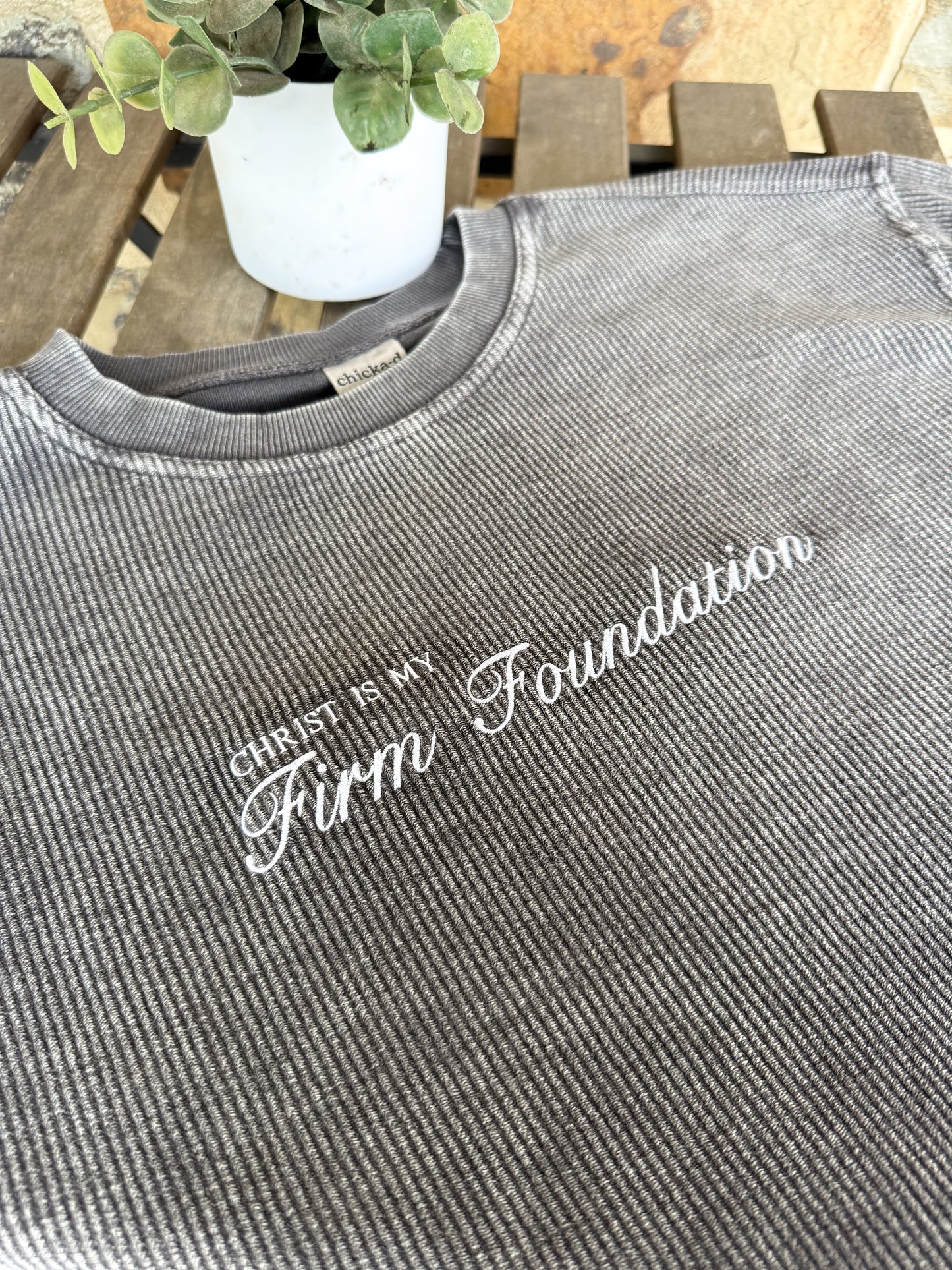 Christ is my Firm Foundation Corded Crewneck